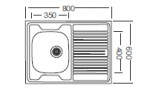 _МОЙКА СТАНДАРТ STM 800.600 НАКЛАДНАЯ UKINOX  ТОЛЩИНА 0,4 ММ