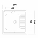 МОЙКА СТАНДАРТ STM 600.600 НАКЛАДНАЯ UKINOX ТОЛЩИНА 0.6 ММ