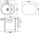 МОЙКА  FAL 577.447 GW 8K ВРЕЗНАЯ UKINOX ТОЛЩИНА 0.8 ММ